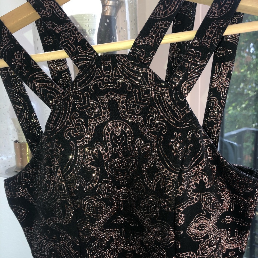 Black glittery fitted dress